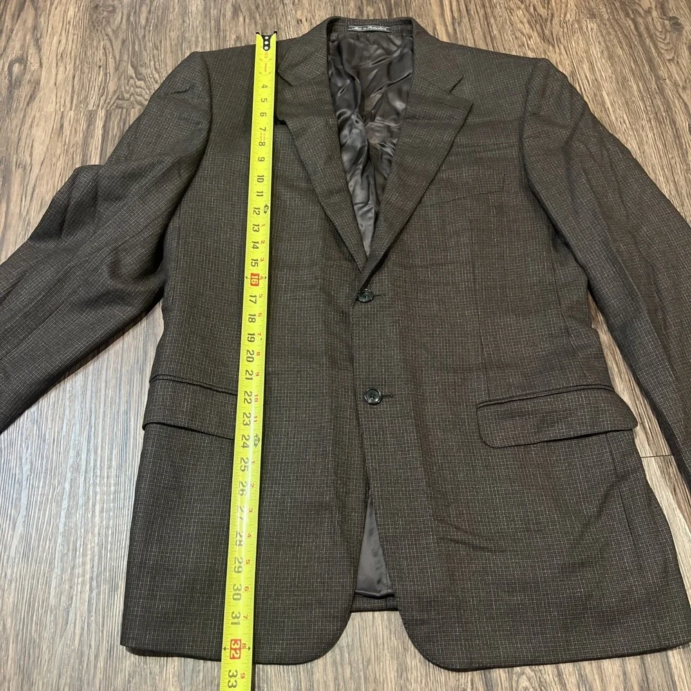 Ermenegildo Zegna Saka Fifth Avenue Blazer Mens Size 54 Long Brown Wool 2 Button